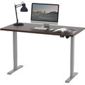 We'Re It Lift it, 48"x24" Electric Sit Stand Desk, Effortless Touch Up/Down, Walnut Block Top, Silver Base VL12BS4824-WNB